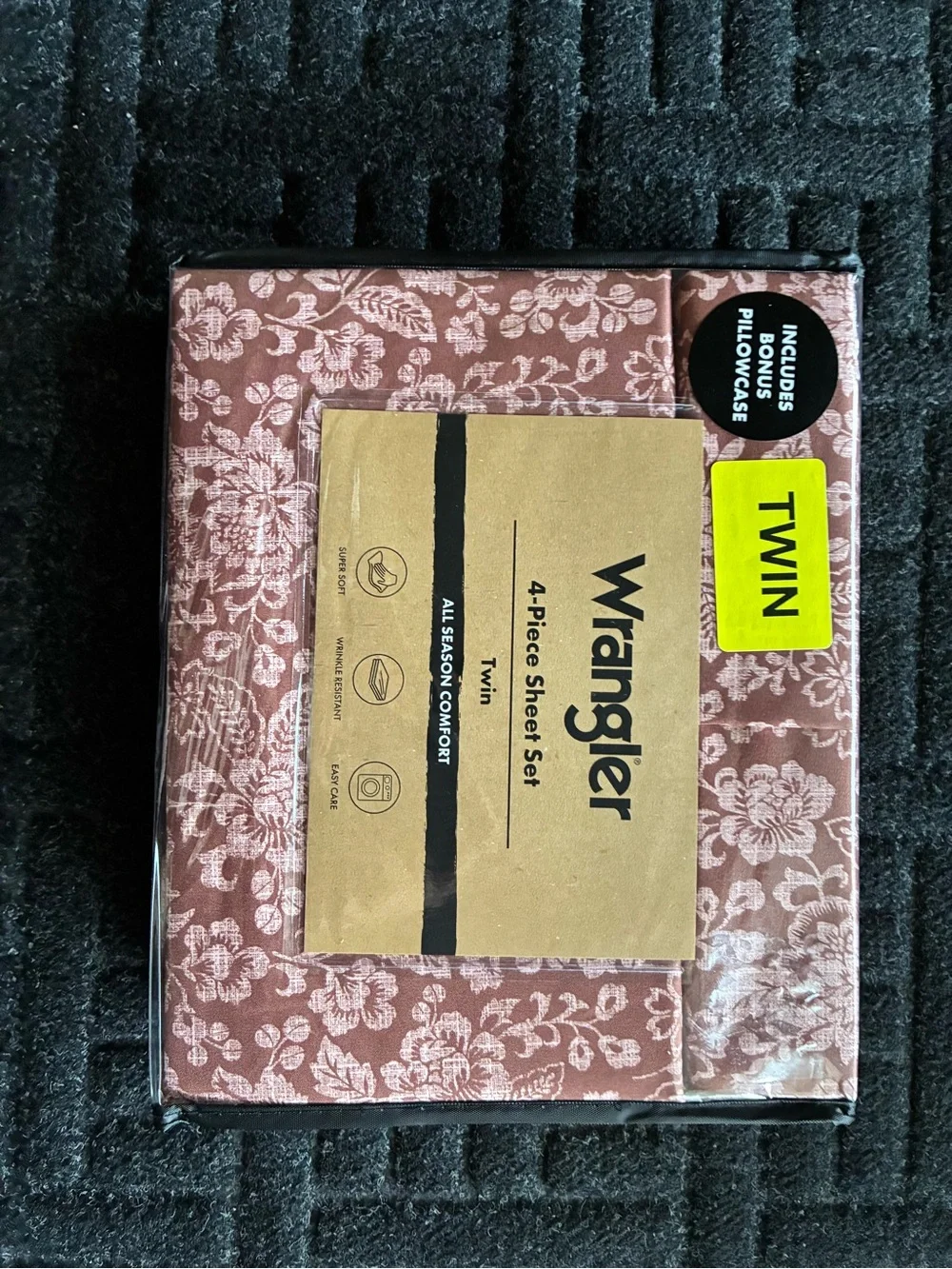 Wrangler Twin Sheet Set in Rose Pink Floral